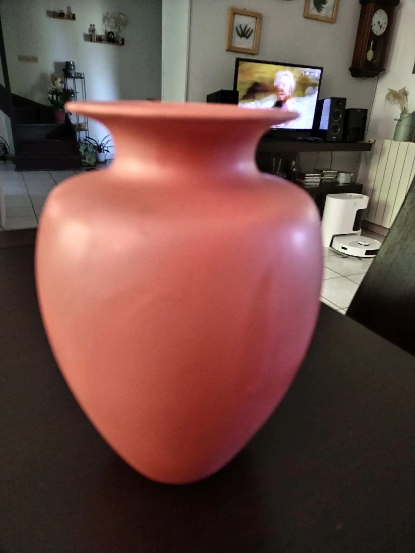 Vaso vintage retro de cerámica esmaltada, terracota naranja. – photo 3